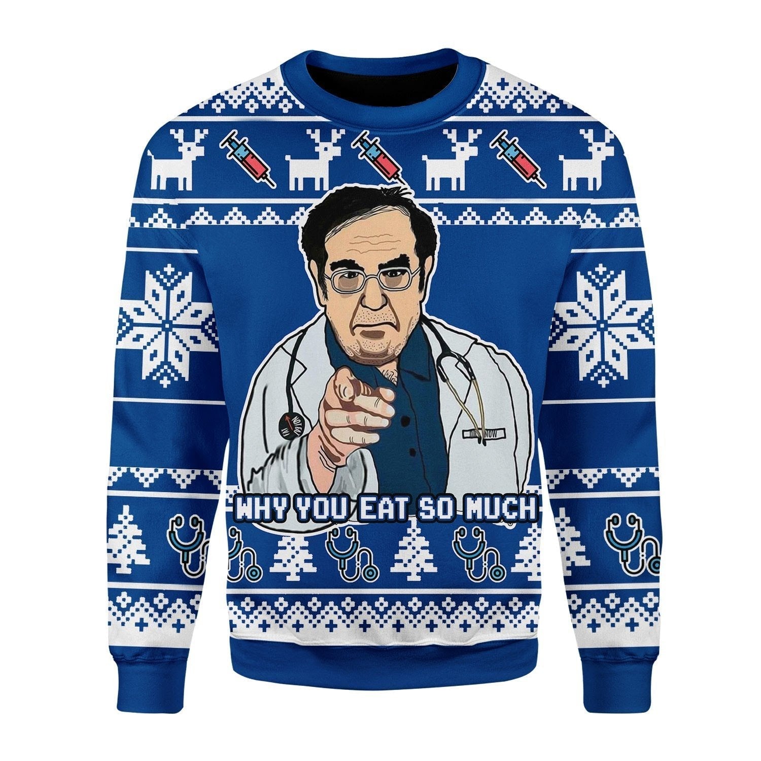 Gearhomies Christmas Unisex Sweater Dr. Nowzaradan Ugly Christmas 3D Apparel