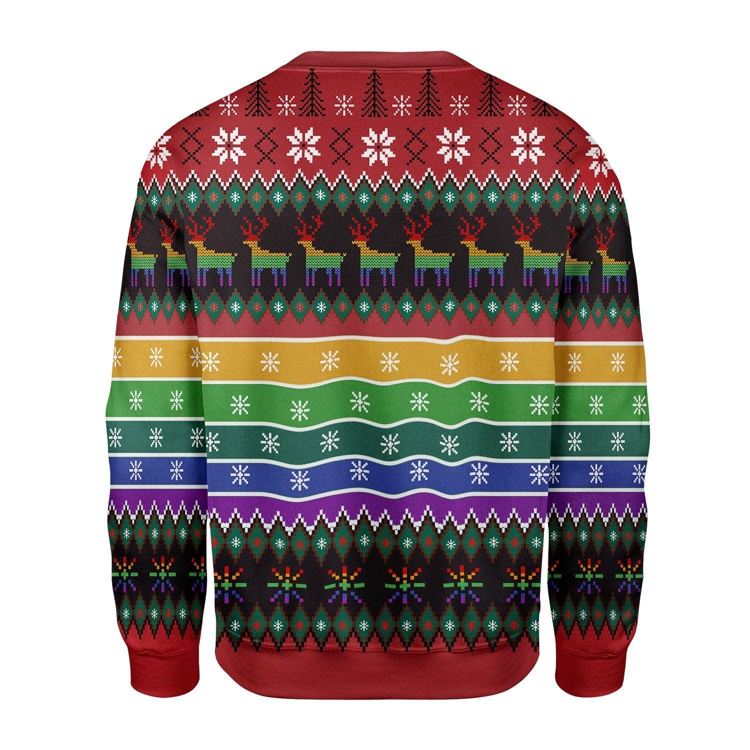 Unicorn LGBT Pew Pew Christmas Sweater - DucG