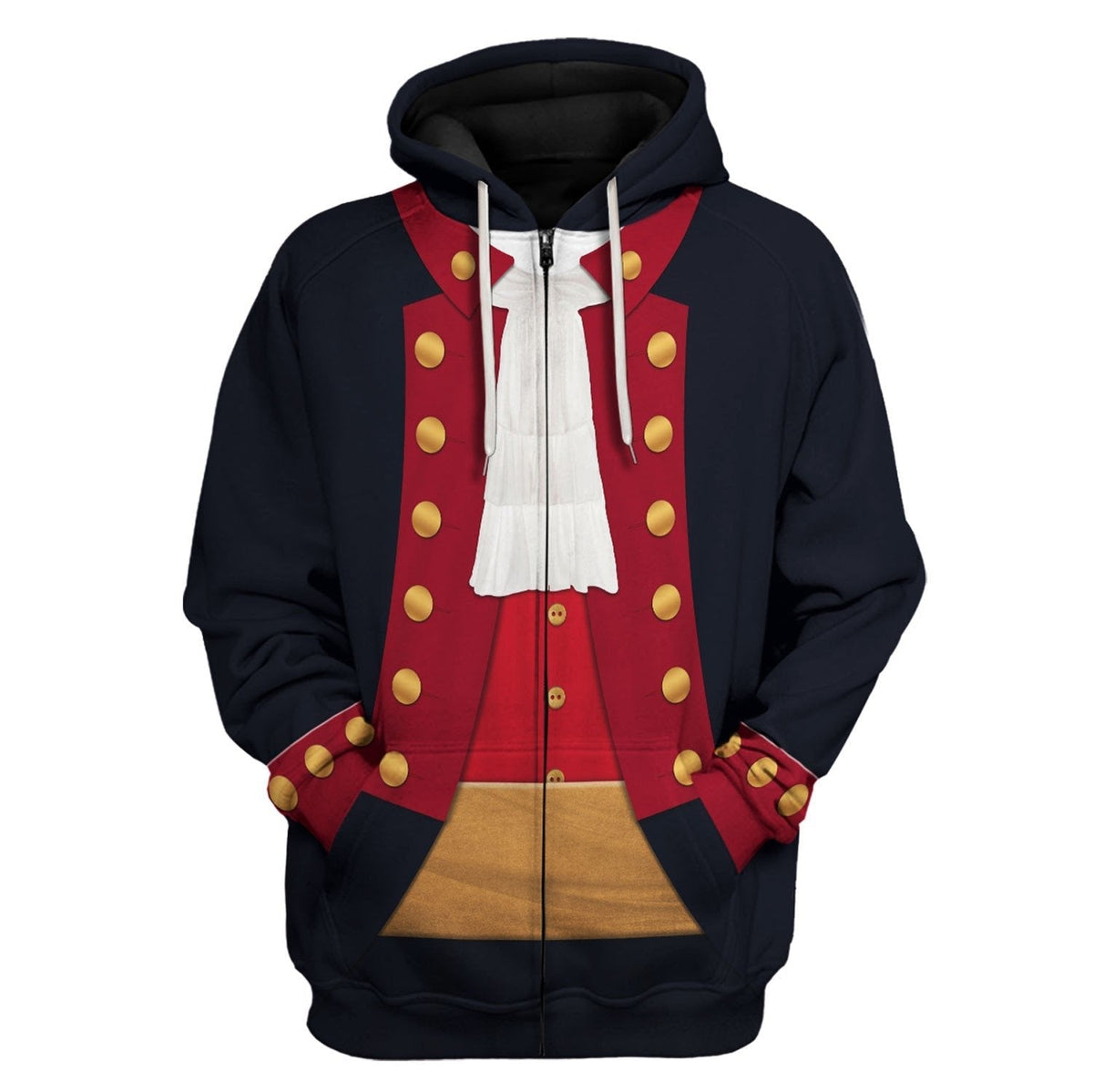 John Paul Jones Revolutionary War Uniform Fleece Zip Hoodie