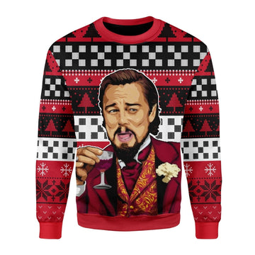 Gearhomies Christmas Unisex Sweater Laughing Leo Meme 3D Apparel