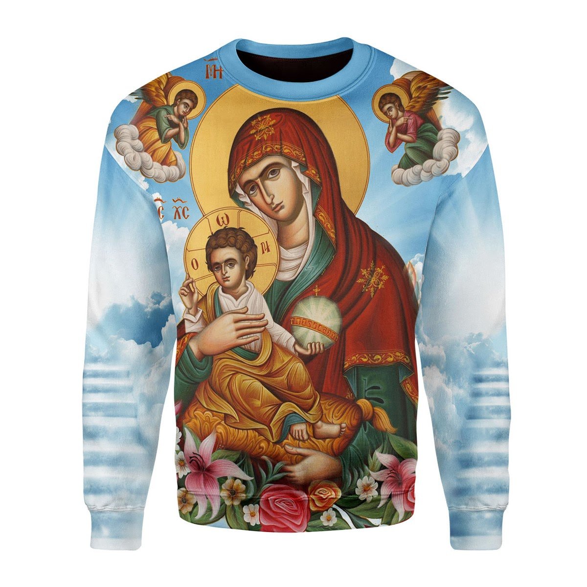 YMskins Tops Pullover Sweatshirt Mary Eastern Christianity 3D Apparel