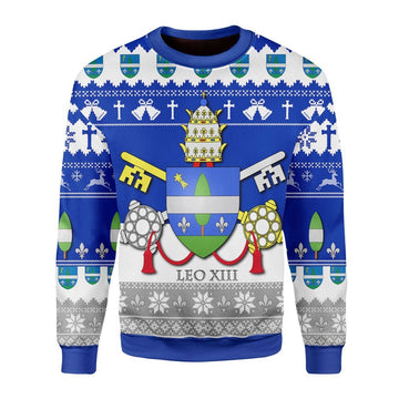 Gearhomies Christmas Unisex Sweater Pope Leo XIII Coat Of Arms 3D Apparel