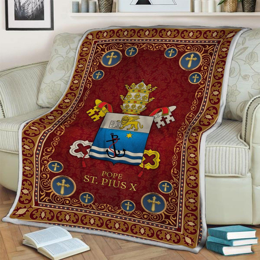 Blanket Pope St. Pius X Coat Of Arms - DucG