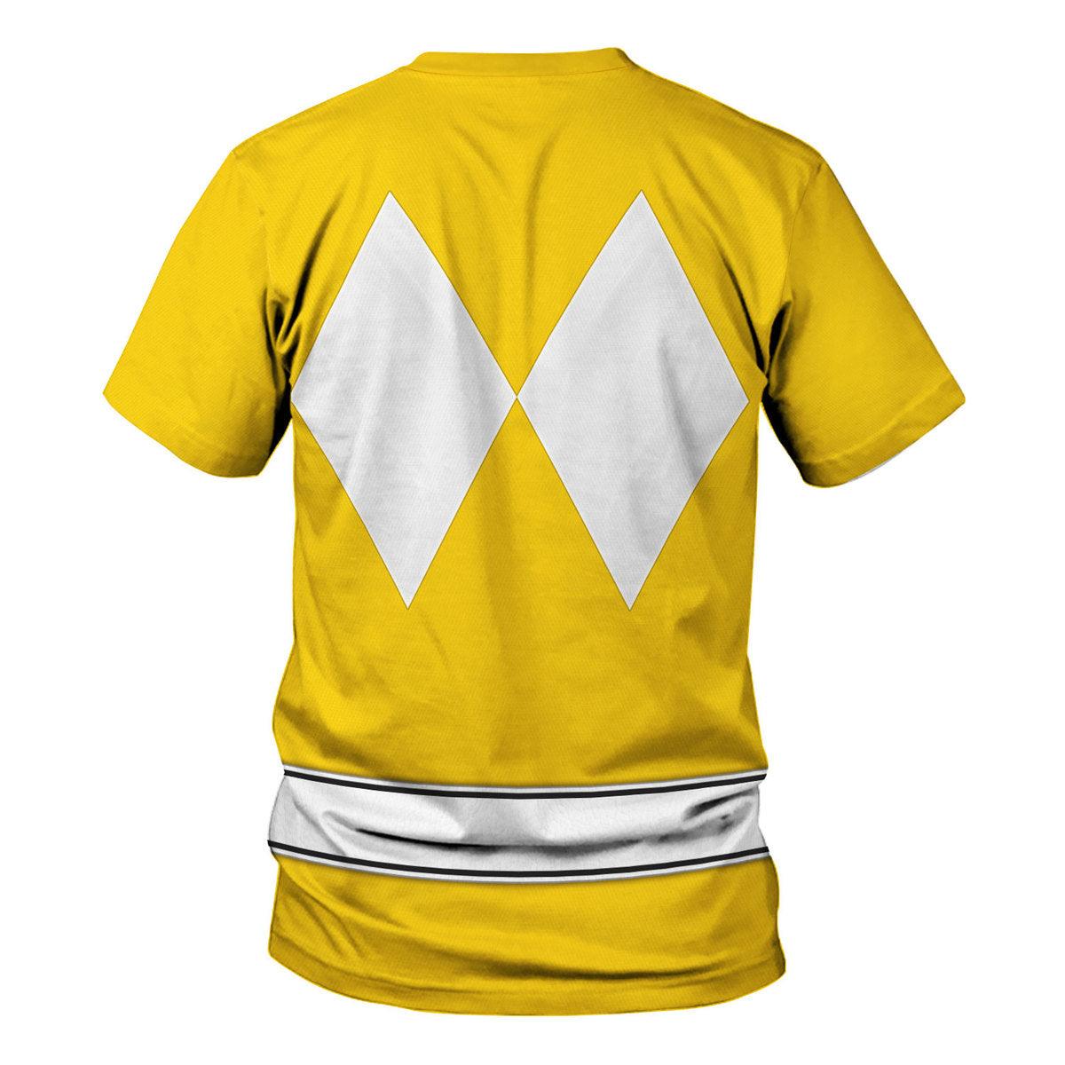 Yellow Ranger Mighty Morphin The Movie (1995) Hoodies Sweatshirt T-shirt Hawaiian - Gearhomie.com
