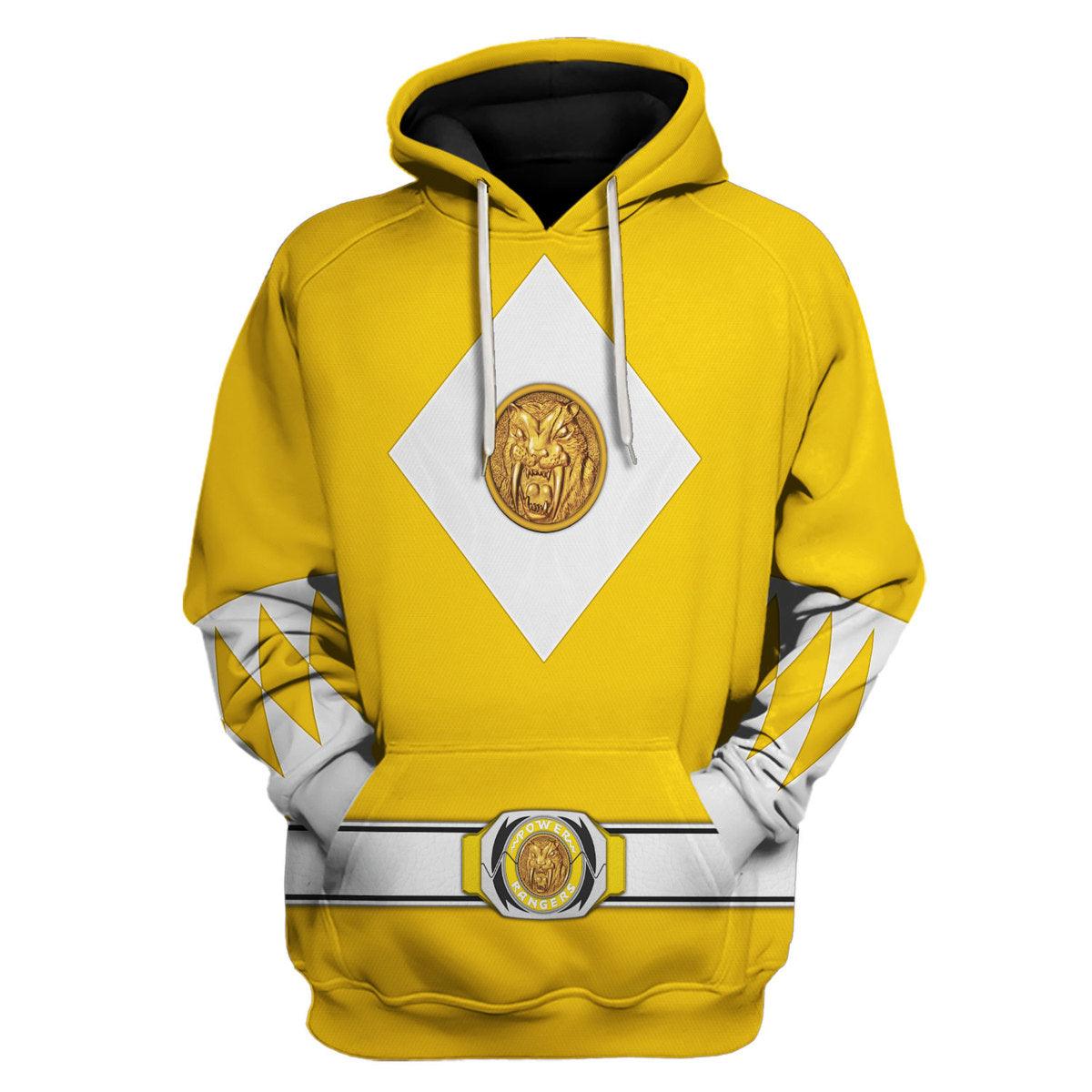 Yellow Ranger Mighty Morphin The Movie (1995) Hoodies Sweatshirt T-shirt Hawaiian - Gearhomie.com