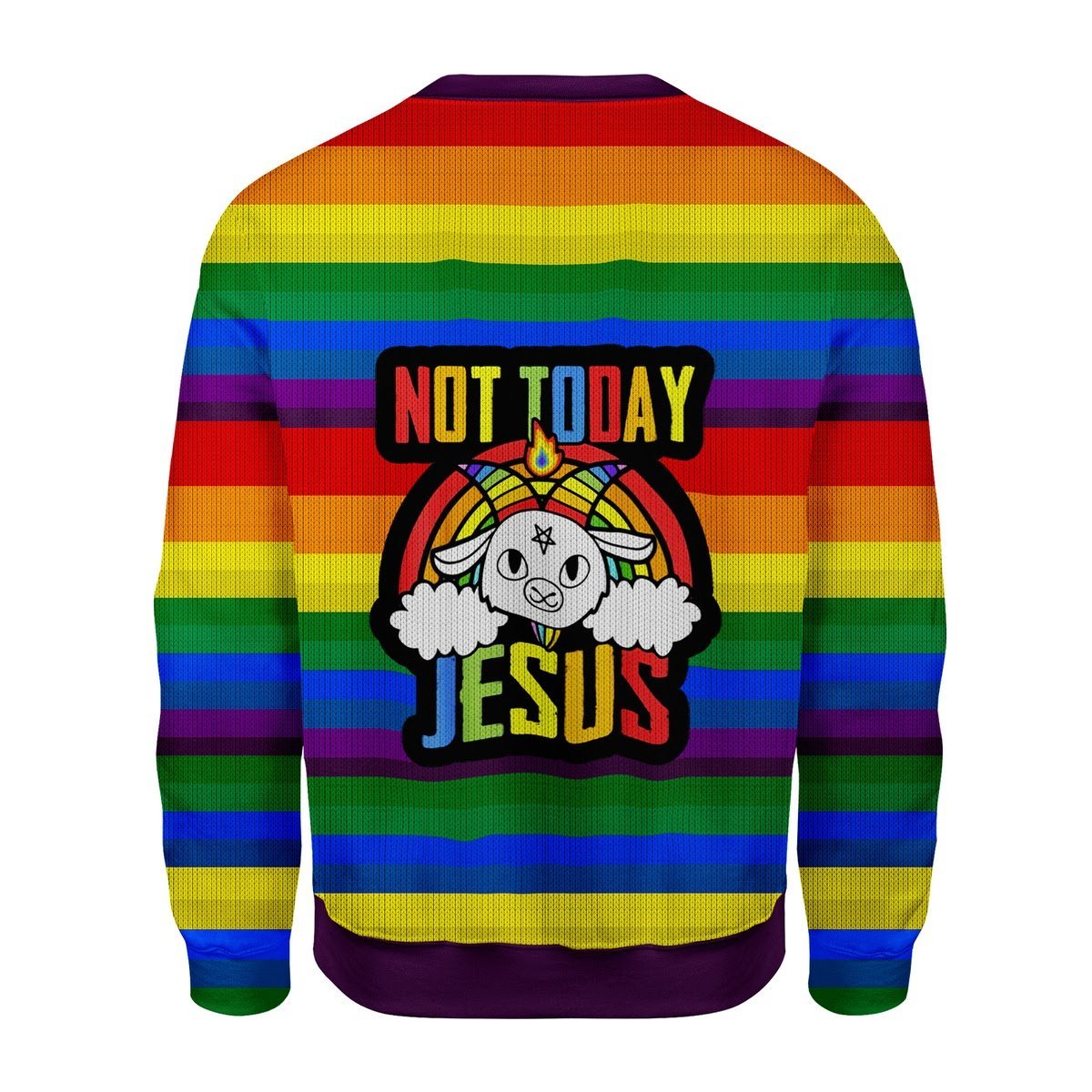 Gearhomies Christmas Unisex Sweater Not Today Jesus 3D Apparel