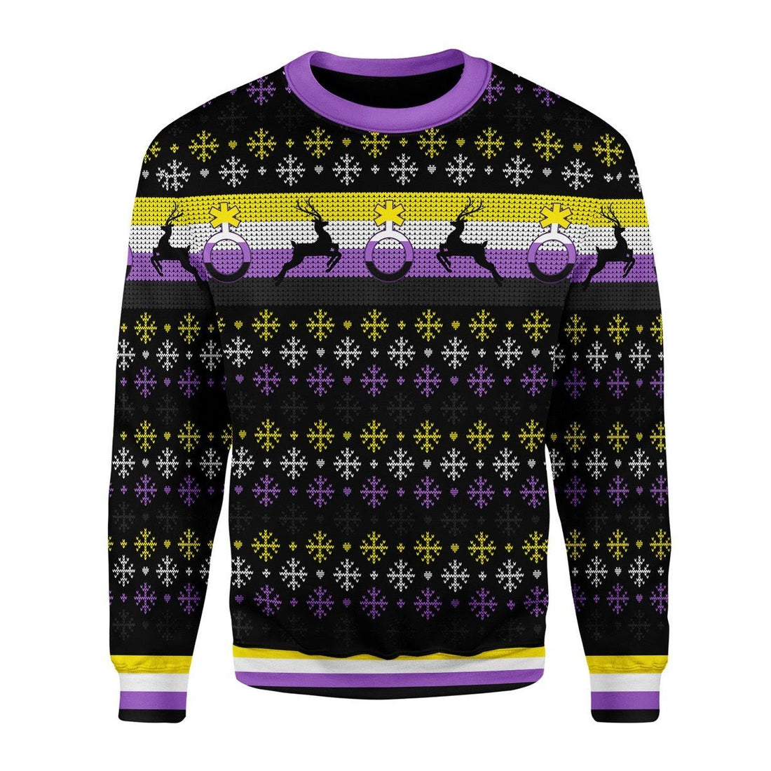Gearhomies Christmas Unisex Sweater Nonbinary Flag 3D Apparel